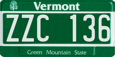 VT license plate ZZC136
