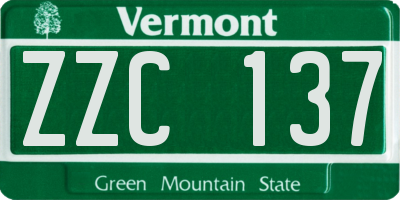 VT license plate ZZC137