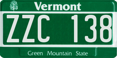 VT license plate ZZC138