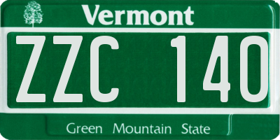 VT license plate ZZC140
