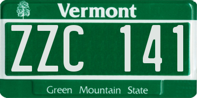 VT license plate ZZC141