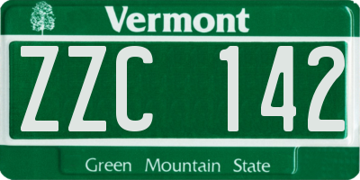 VT license plate ZZC142