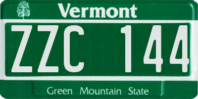 VT license plate ZZC144