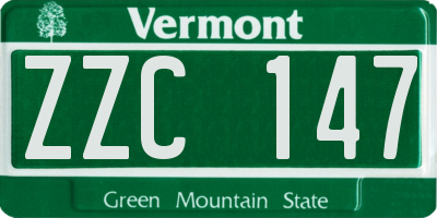 VT license plate ZZC147