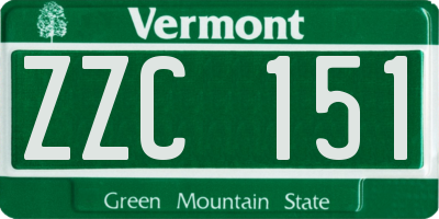 VT license plate ZZC151