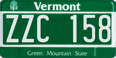 VT license plate ZZC158