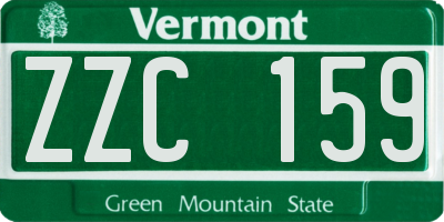 VT license plate ZZC159