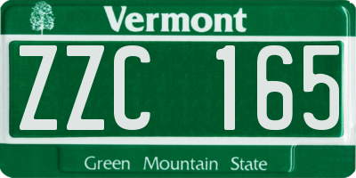VT license plate ZZC165