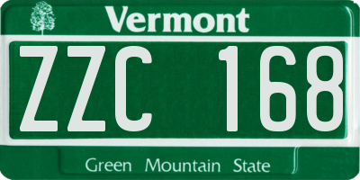 VT license plate ZZC168