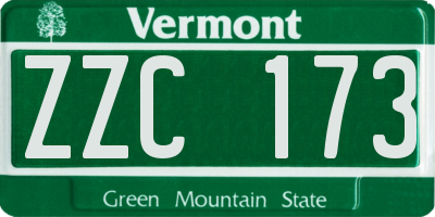 VT license plate ZZC173