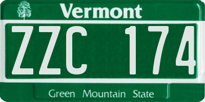 VT license plate ZZC174
