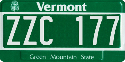 VT license plate ZZC177