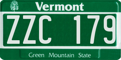 VT license plate ZZC179