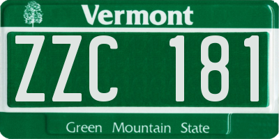 VT license plate ZZC181