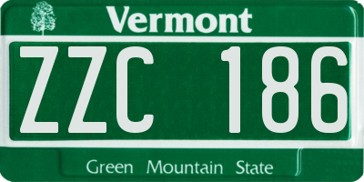 VT license plate ZZC186