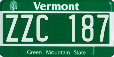 VT license plate ZZC187