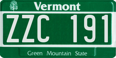 VT license plate ZZC191