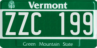 VT license plate ZZC199