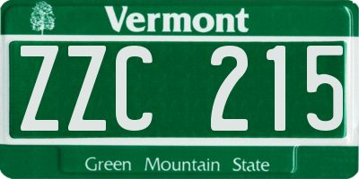 VT license plate ZZC215
