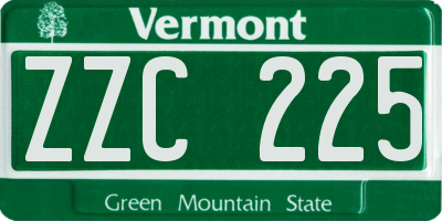 VT license plate ZZC225