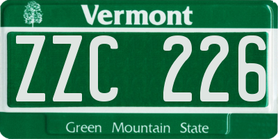 VT license plate ZZC226