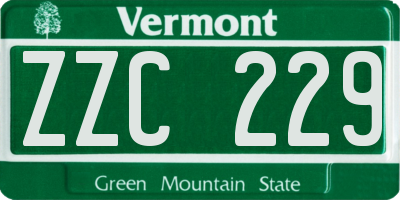VT license plate ZZC229