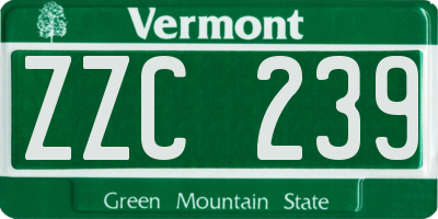 VT license plate ZZC239