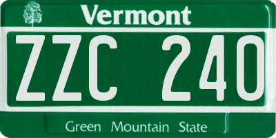 VT license plate ZZC240