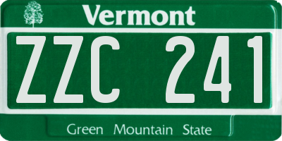 VT license plate ZZC241