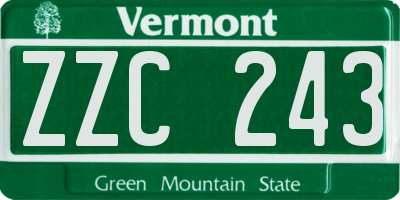 VT license plate ZZC243