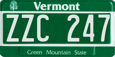 VT license plate ZZC247