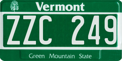VT license plate ZZC249