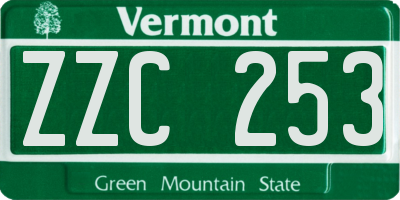 VT license plate ZZC253
