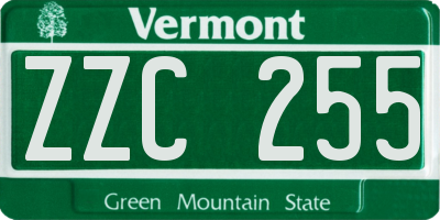 VT license plate ZZC255