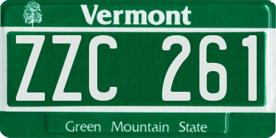 VT license plate ZZC261