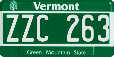 VT license plate ZZC263