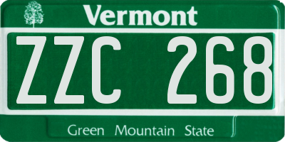 VT license plate ZZC268