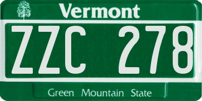 VT license plate ZZC278
