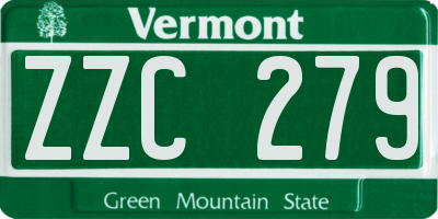 VT license plate ZZC279