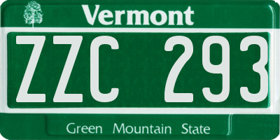 VT license plate ZZC293
