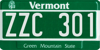 VT license plate ZZC301