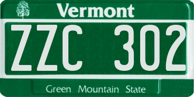 VT license plate ZZC302