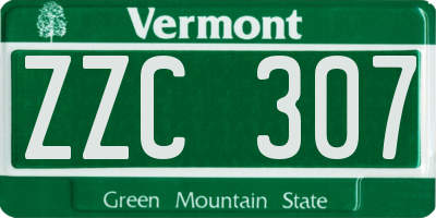 VT license plate ZZC307