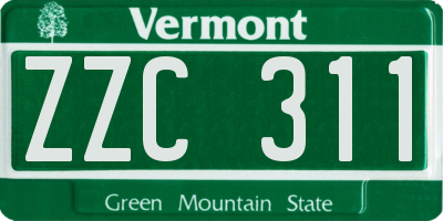 VT license plate ZZC311