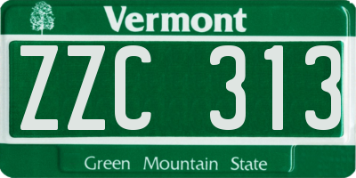 VT license plate ZZC313