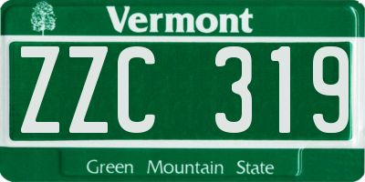 VT license plate ZZC319
