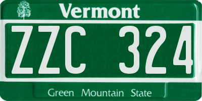 VT license plate ZZC324