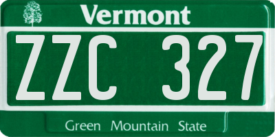 VT license plate ZZC327