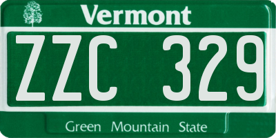 VT license plate ZZC329