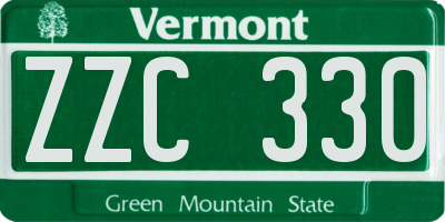 VT license plate ZZC330